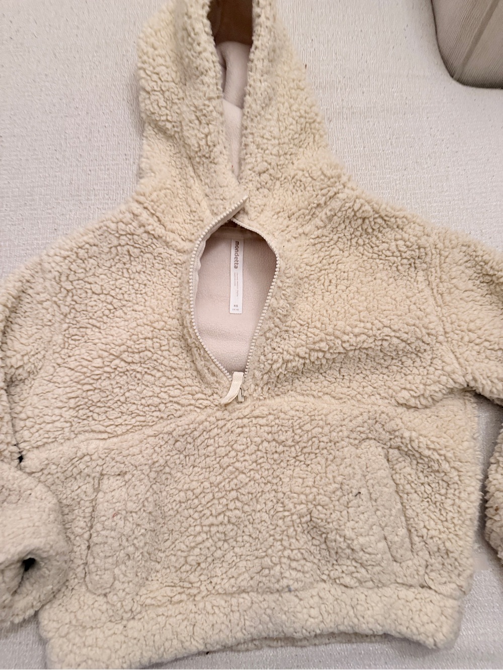 Cozy Cream Sherpa Hoodie kids